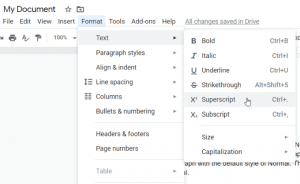 How To Do Subscript In Google Docs Using Menu