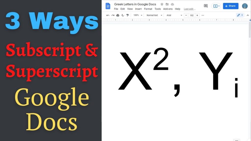 How To Make A Superscript In Google Docs Using Menu